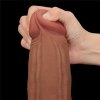 Dildo King size z ruchomą skórą Dual Layer Dong Brown 30cm